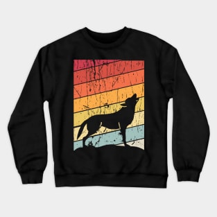 retro wolf howling Crewneck Sweatshirt